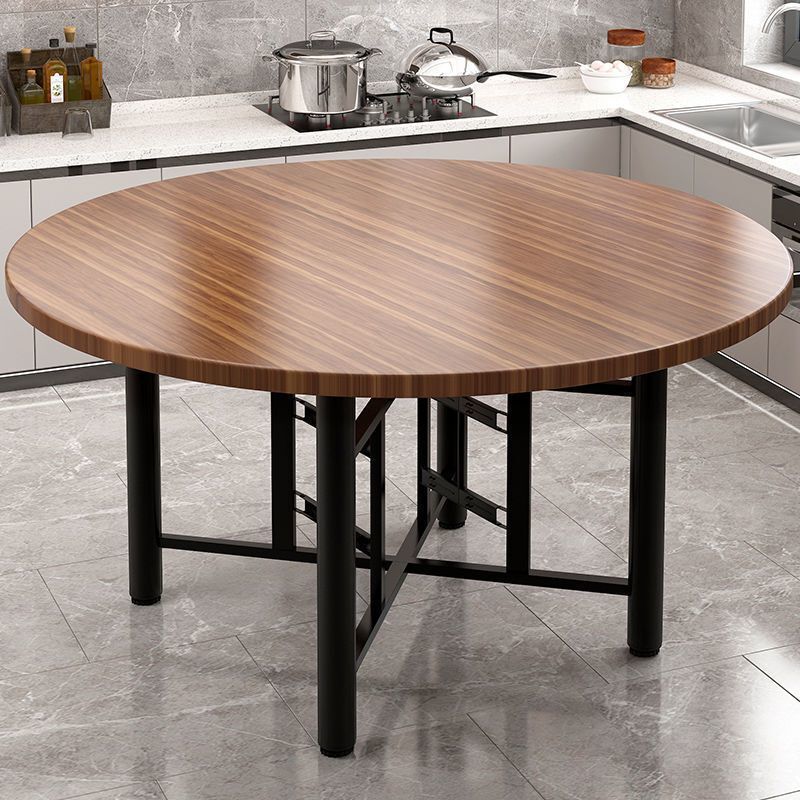 Solid Wood Dining Table and Chair Round Table Combination for Home Small Apartment Turntable Dining Table Table Hotel Simple Food Stall