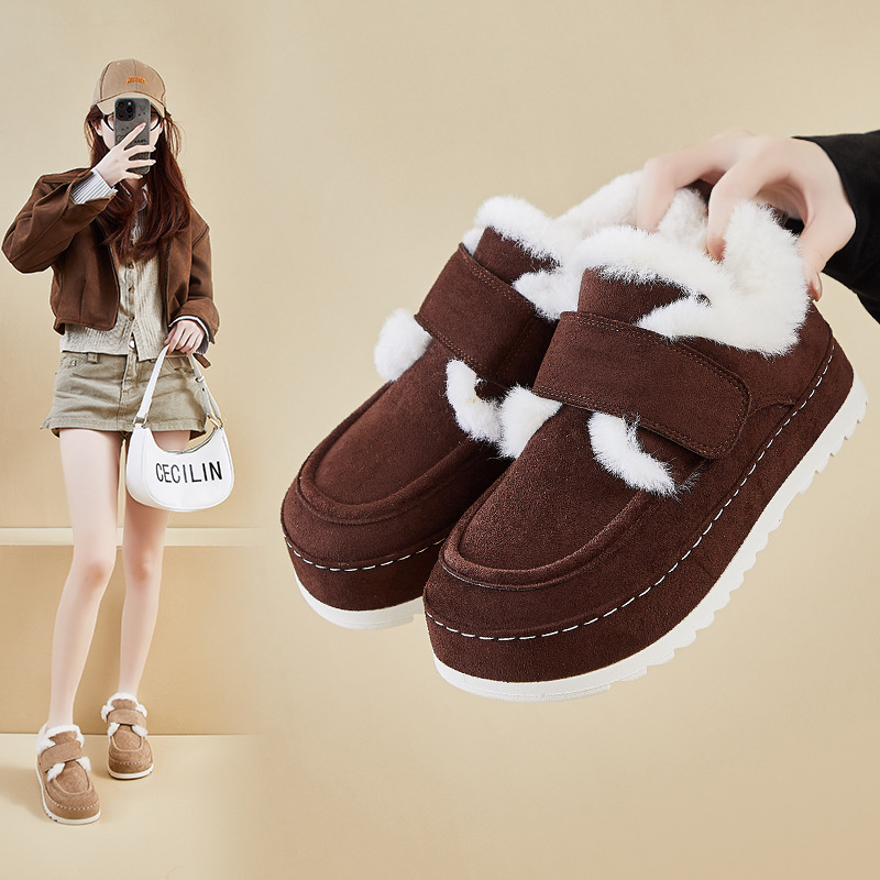 2025冬季新款加绒勃肯棉鞋ins韩版女学生厚底保暖休闲鞋增高4684