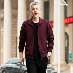 父親春裝運動服套裝春秋大碼寬鬆爸爸裝三件套中老年男士休閒套裝