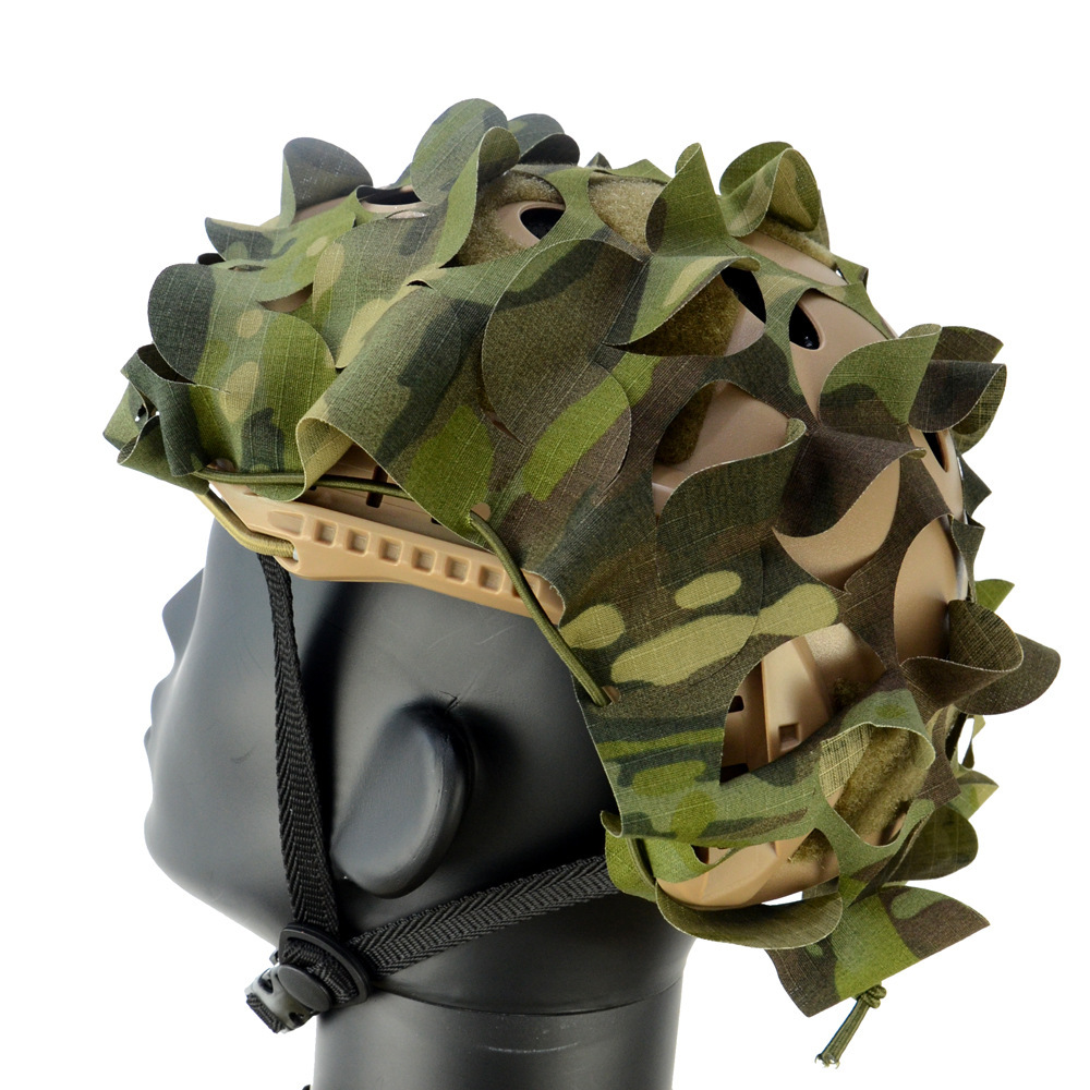 Cubierta de casco rápido casco táctico camuflaje tela corte láser CS campo casco tela 3D camuflaje casco paño