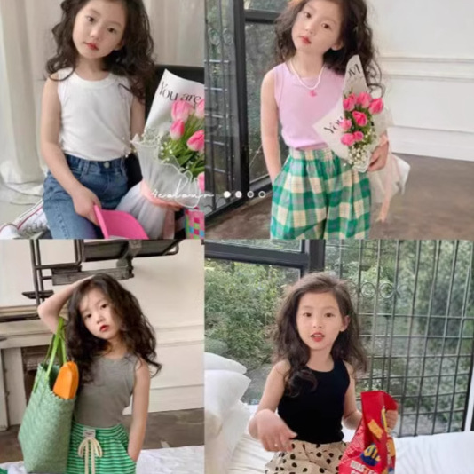 童装女童新款春夏季儿童内穿吊带背心宝宝洋气上衣T恤百搭