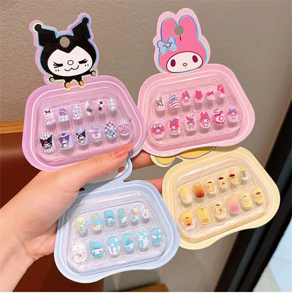 Children's Kuromi Children's Nail Art Patch Removable Jelly Glue Baby Wearable Nail Patch Girls Nail Sticker