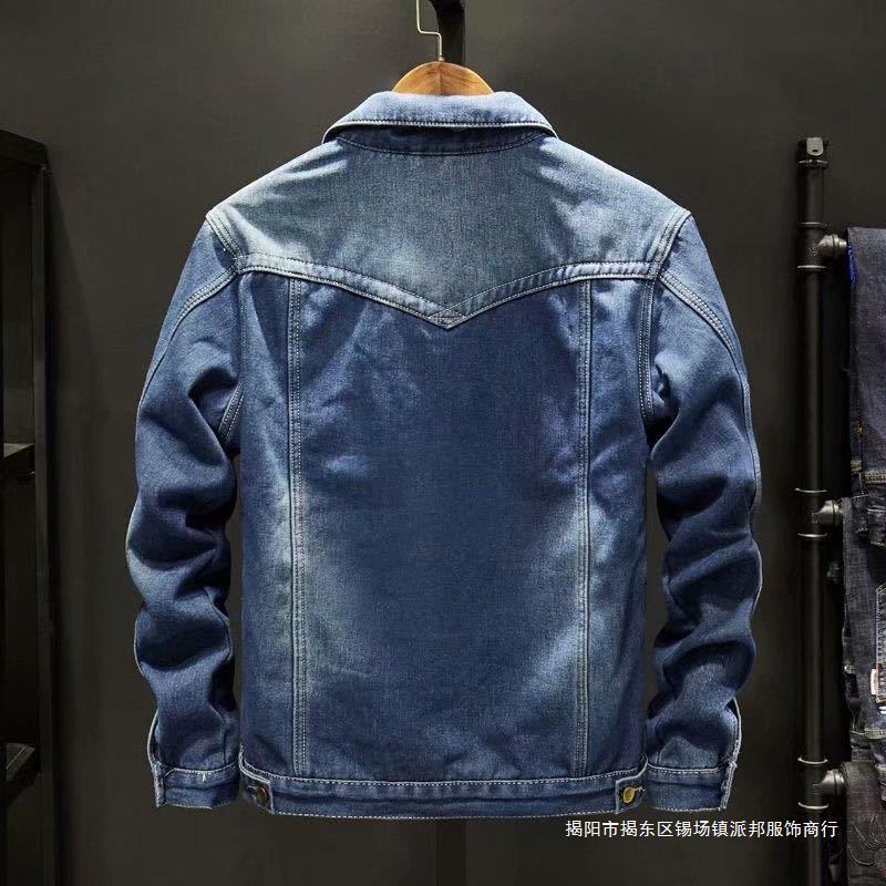 デニムのコートの男性の秋のゆったりしたファッションの保温服の上着の秋冬のタイプのベルベットの厚いカジュアルなファッションのブランドのジャケット|undefined
