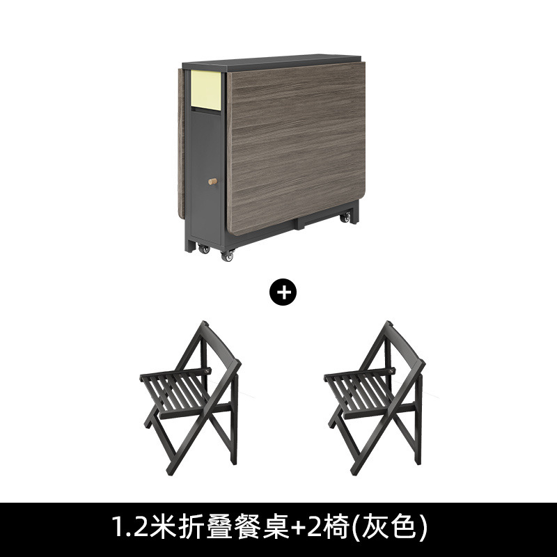 Mesa de comedor de aire de crema plegable y móvil simple para casa pequeña combinación de mesa multifuncional de mesa de comedor