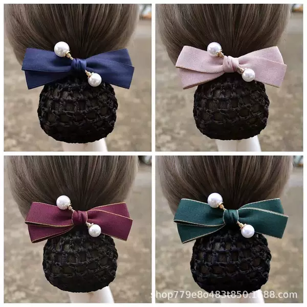 Professional headdress flower hair net net pocket nurse stewardess bank hotel waiter work hairpin updo hair headdress