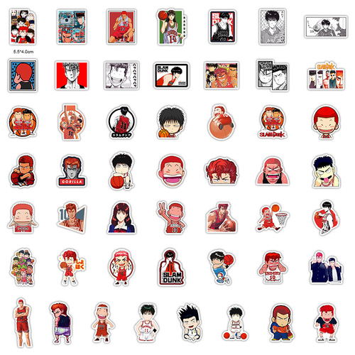 50 Slam Dunk Sakuragi Hanamichi Rukawa Kaede car bicycle skateboard mobile phone computer tablet graffiti stickers