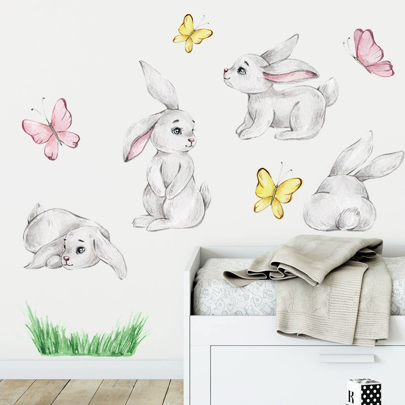 Cartoon fox rainbow children bedroom porch home wall background beautification wall stickers self adhesive decorations for room