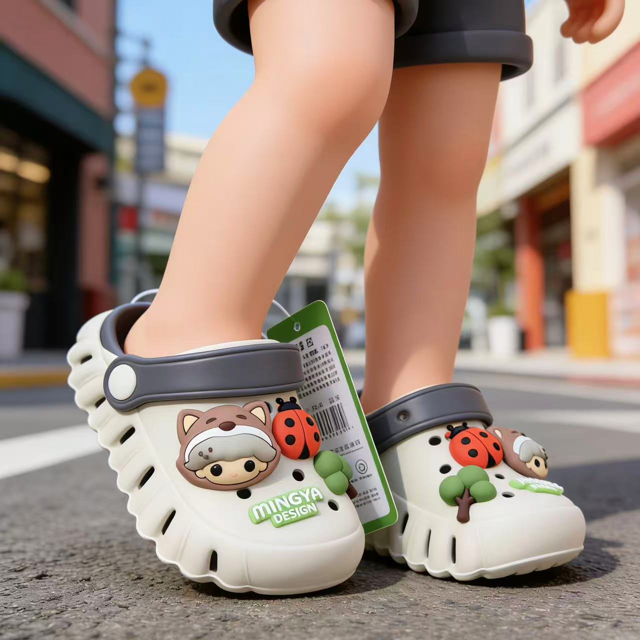 Mingya Children's Cave Shoes Summer Cute Baotou Slippers Boys and Girls Fruit Kids Non-slip Soft Sole Medium and Large Children