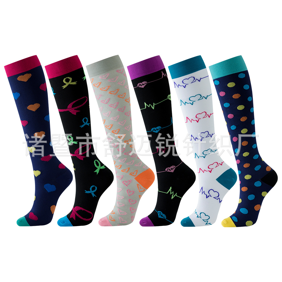 Electrocardiograma estilo doctor compression socks calcetines de compresión nueva fábrica de calcetines de compresión