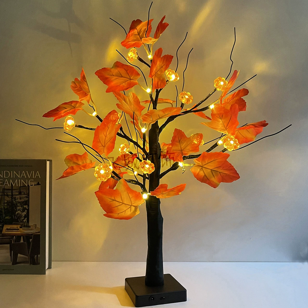Maple leaf, pumpkin lantern, creative night light for bed, halloween