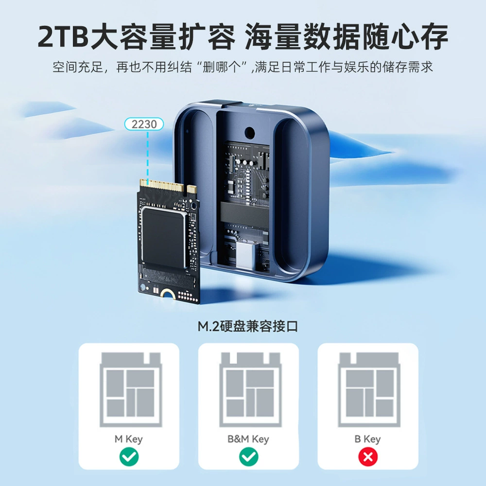 Magnetic hard disk box mobile solid -state M.2 NVME external hard disk box suitable for Apple iPhone15pro/max