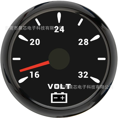 automobile instrument: Backlight Pointer Voltmeter - cx6145b-black-plate-black-cover-18-32v