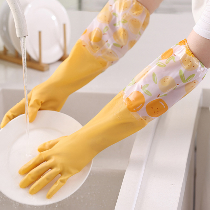 Dishwashing Gloves for Housework, Kitchen, Durable, Women's Thickeneded Rubber Latex Cleaning, Washing Dishes, Laundry, Waterproof and Velvet for Winter