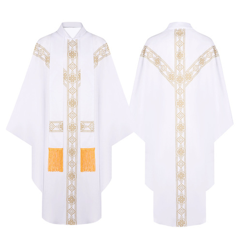 Cross-border European and American Amazon medieval cloak cosplay spliced ​​priest prayer clothing robe stage performance clothing