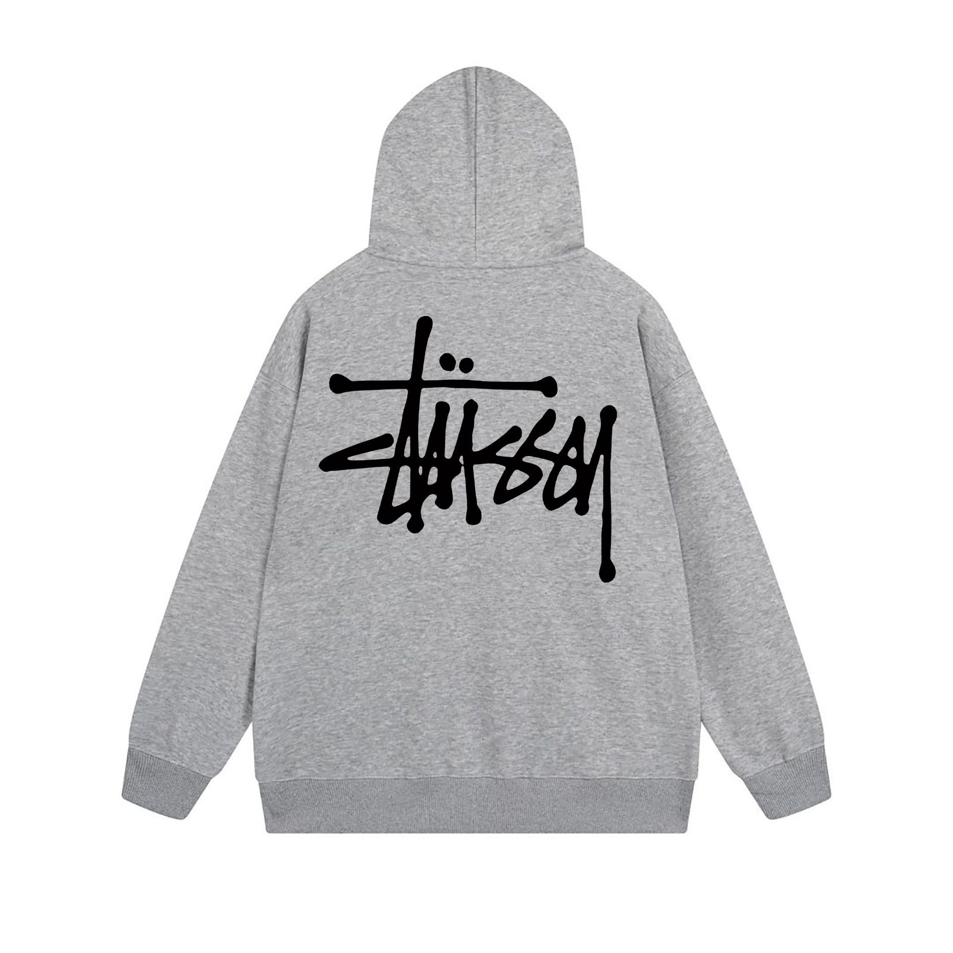 Áo nỉ có mũ trùm đầu thương hiệu cơ bản hợp thời trang xuyên biên giới Stussy Stussy dành cho nam và nữ Áo khoác chui đầu dài tay