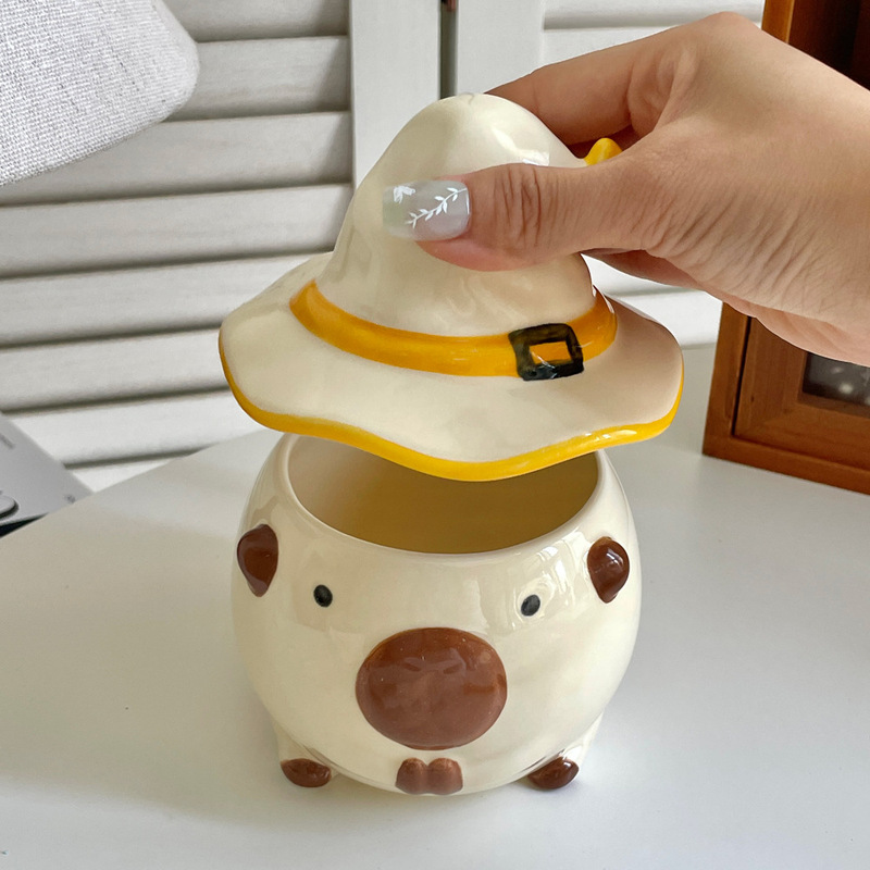 ティファン クリエイティブ セラミックカップ カピバラ 誕生日プレゼント ウォーターカップ クロスボーダー マグカップ 手描き ハロウィンギフト|undefined
