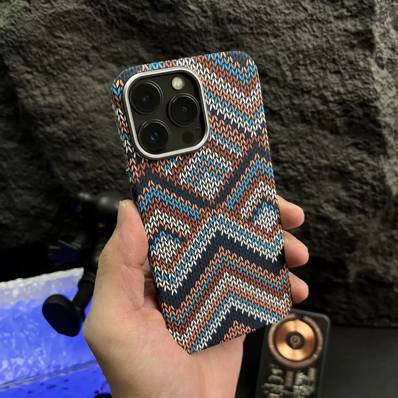 适用iphone16promax碳纤维凯夫拉手机壳苹果15磁吸防摔全包保护套|undefined