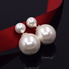 Double-sided universal hypoallergenic earrings from pearl, Korean style, internet celebrity