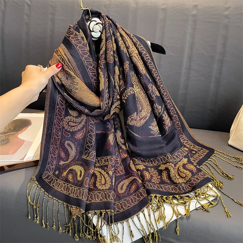 Tassel Blanket Design Thick Pashmina New Winter Warm Shawl W