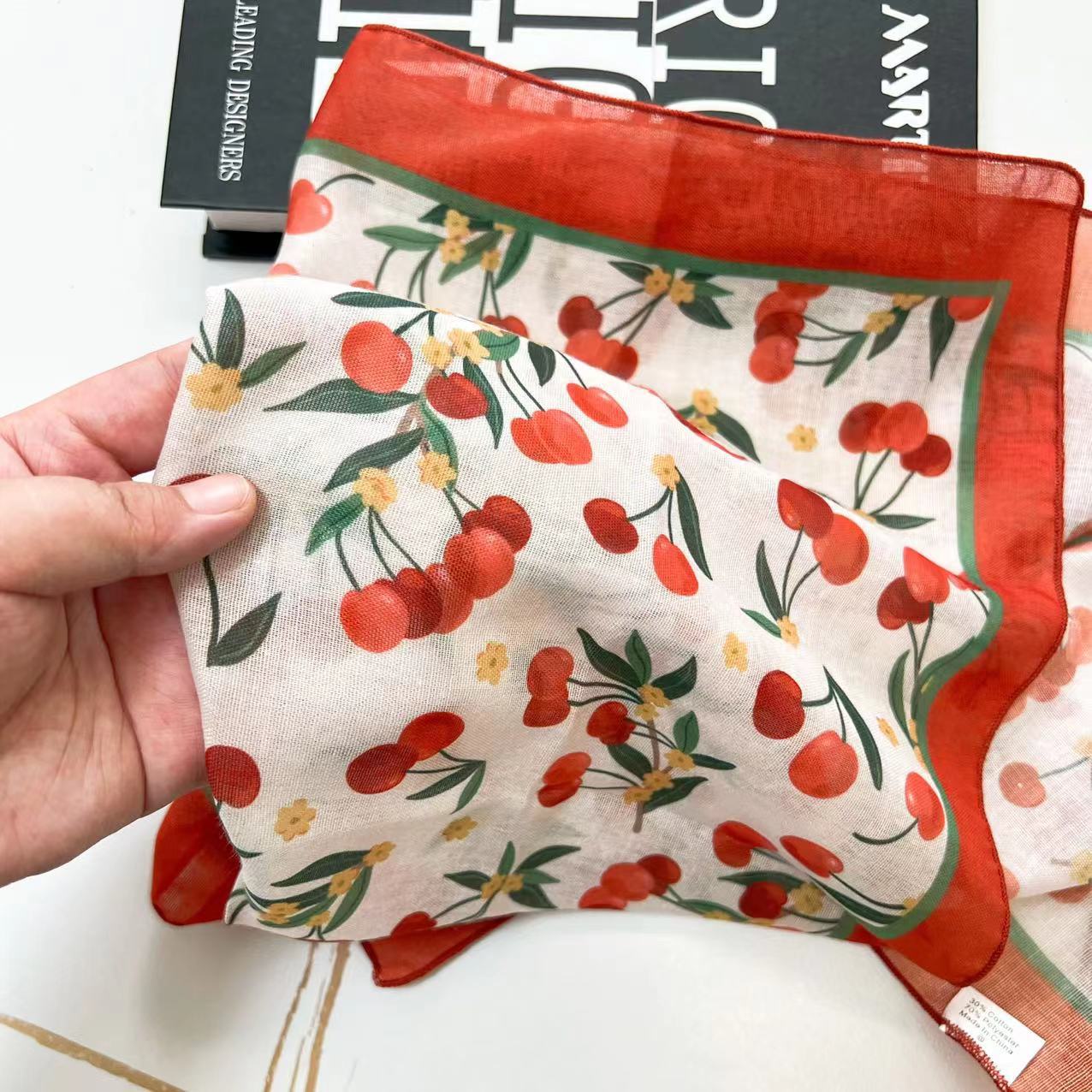 60g Weight Kerchief Classification Daily Occasion cotton and linen Material Flower Pattern Summer Season Women's Gender IG Style Style Women's IG Style Flower Cotton And Linen Kerchief 113