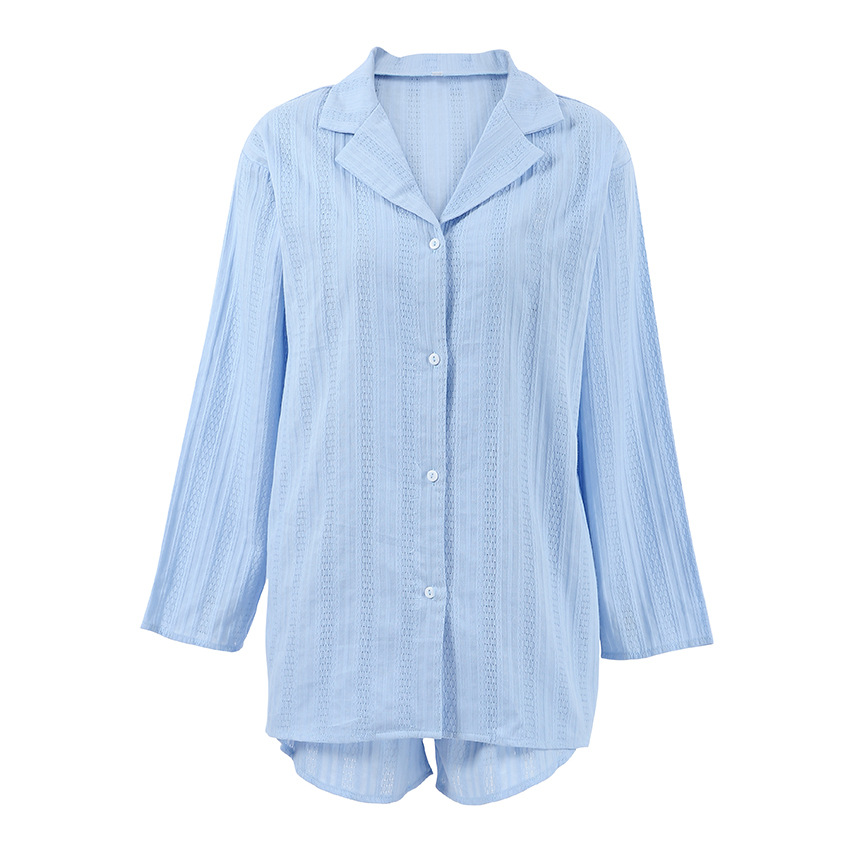 266g Weight Long Sleeve Sleeve Length Pajamas Lingerie Type Cotton Fabric Type Regular Top Length Shorts Sets Sets Type 2 Pieces Set Quantity Home, Sleeping Occasion Turndown Neckline Breathable Function Regular Fit Fit Type Solid Color Pattern Winter, Summer, Spring Season Women's Gender Simple Style Style Home Sleeping Women's Simple Style Solid Color Cotton Shorts Sets Pajama Sets 5