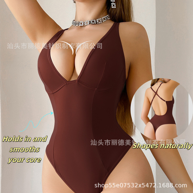 European and American Women's Body-Shaping Jumpsuit, Tight-Fitting, Slimming, Butt-Lifting, Waist-Cinching, Tummy-Tightening Jumpsuit, Women's Backless Jumpsuit