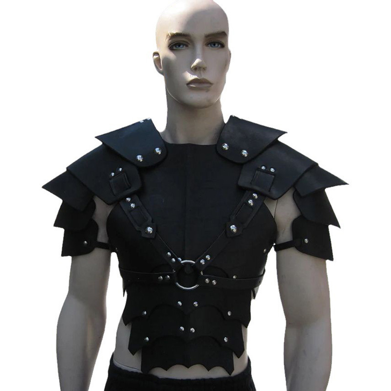 Mittelalterliche Leder Rüstung Viking Gladiator Kostüm Zubehör_voghion.com