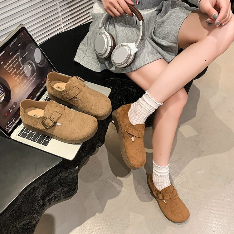 厚底博肯鞋女2025新款秋季百搭面包鞋博肯软底单鞋一脚蹬懒人鞋女|undefined