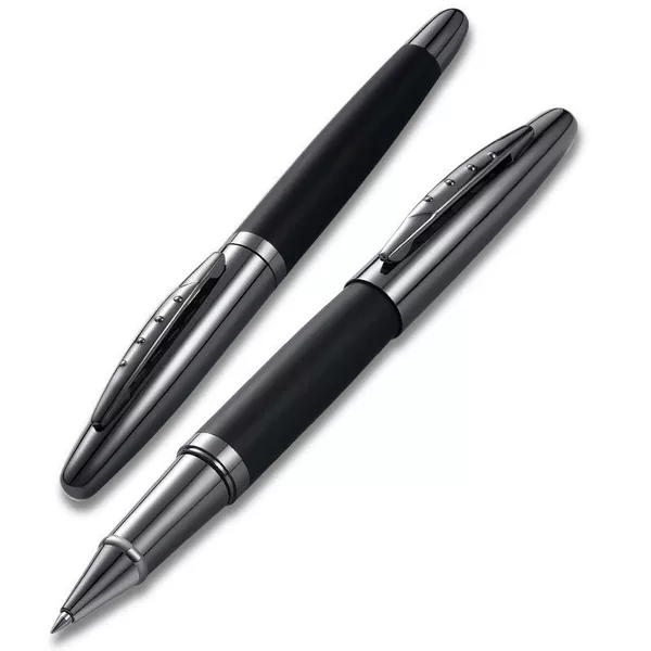 Black metal pen, men's ballpoint pen, neutral ink cartridge, business office signature pen, gift with logo