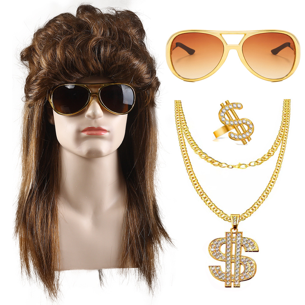 Light Brown Punk Tea Cat Dollar Open Ring Dollar Necklace