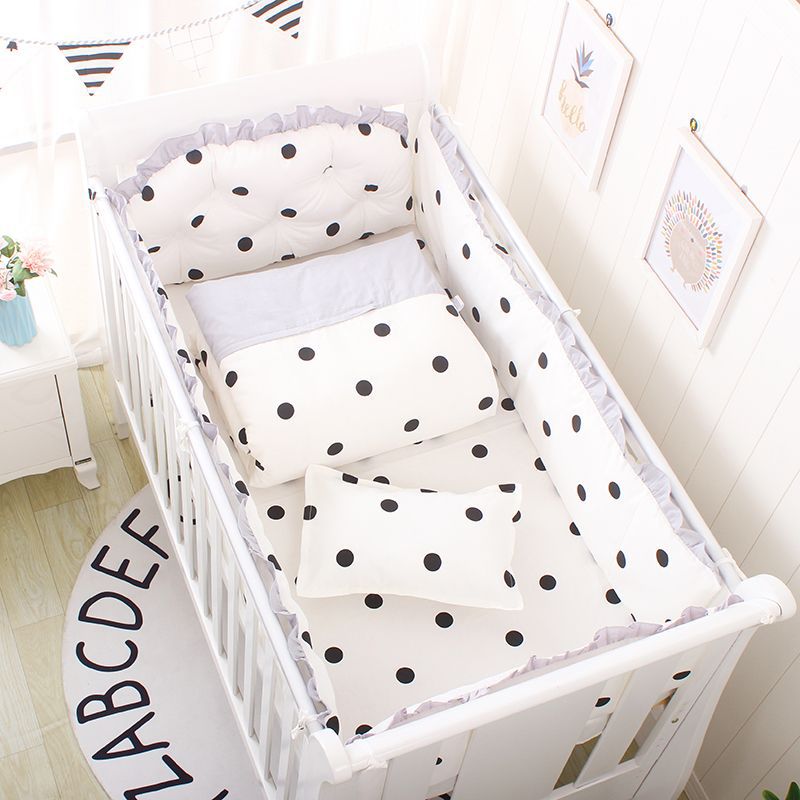 Crib Bed Surround Anti-Collision Surround Set Pure Cotton Soft Bag Splicing Bed Surround Pure Cotton Four or Five Piece Set Winter Bedding