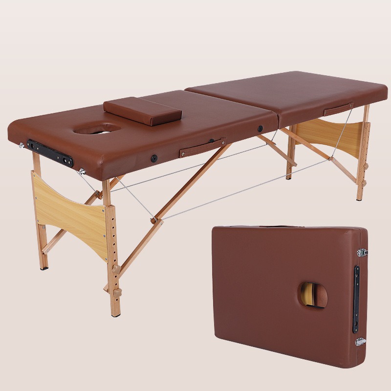 Cama de masaje marrón