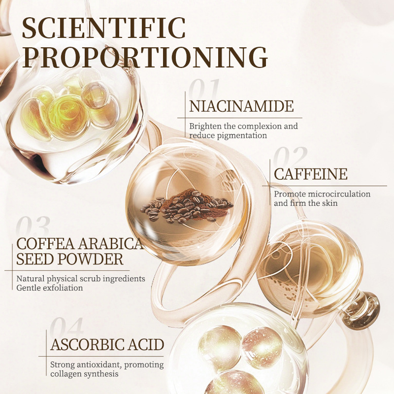 跨境咖啡因磨砂膏Caffeine exfoliation去角质身体清洁磨砂膏外贸|undefined