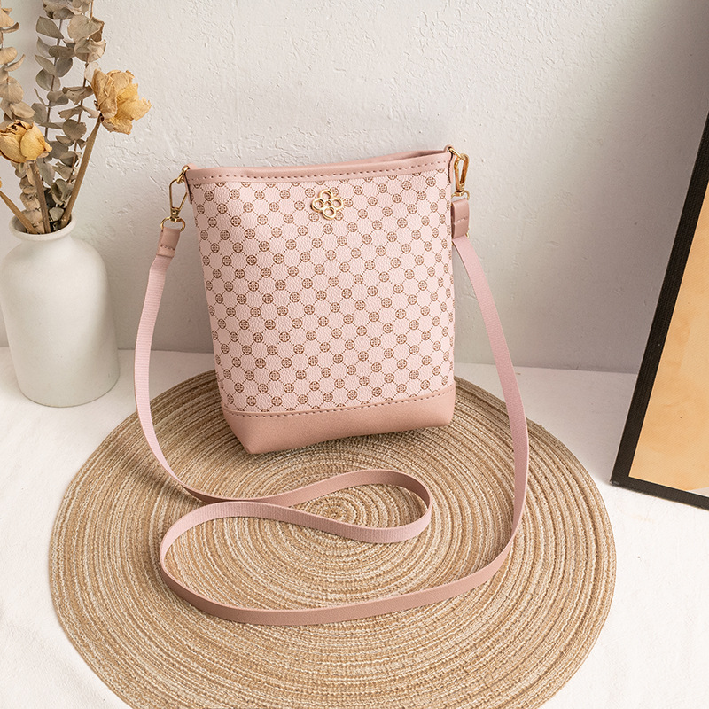 Bolso de Balde Retro con Estampado de PU con Cierre de Cremallera para Uso Diario