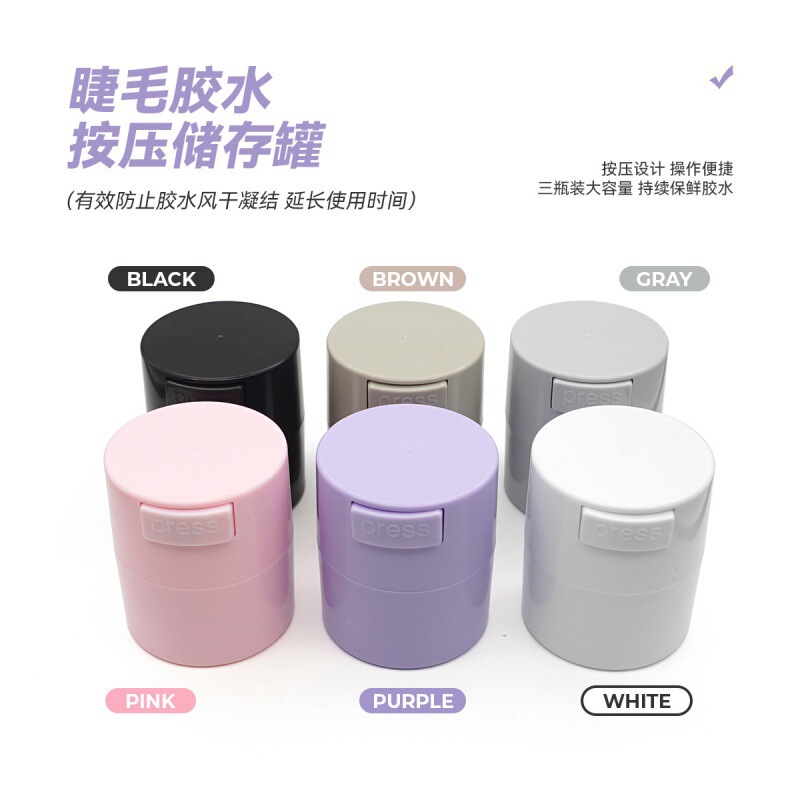 Cross-border hot sale Press glue storage tank grafting eyelash tool glue sealed storage box fresh-keeping anti-condensation