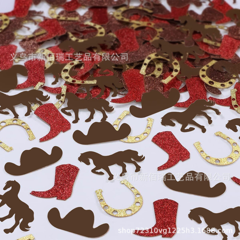 New Cowboy Party Theme Decoration Western Cowboy Glitter Confetti Birthday Theme Decoration Throwing Props New Cowboy Party Theme Decoration Western Cowboy Glitter Confetti Birthday Theme Decoration Throwing Props