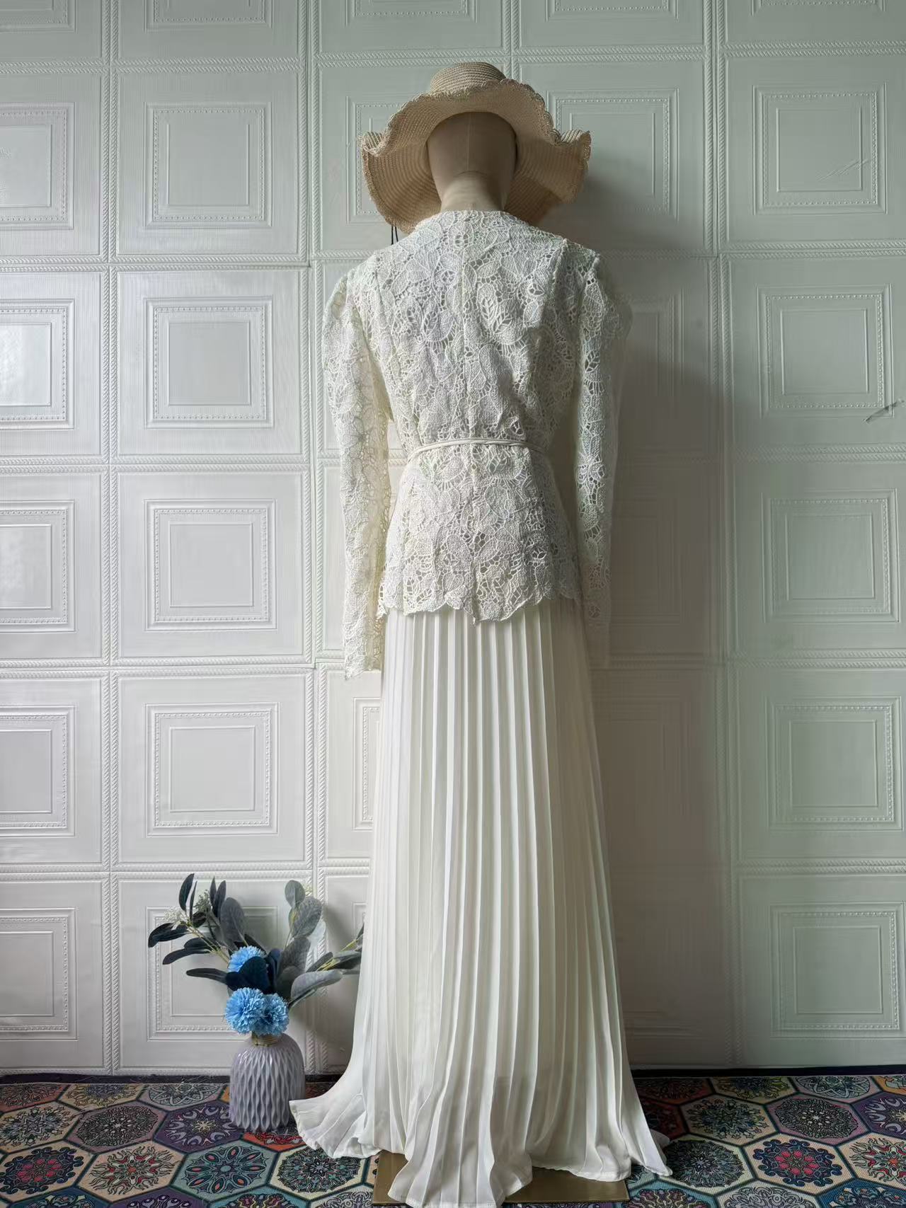 Set gonna elegante a maniche lunghe stile autunnale di lusso_voghion.com