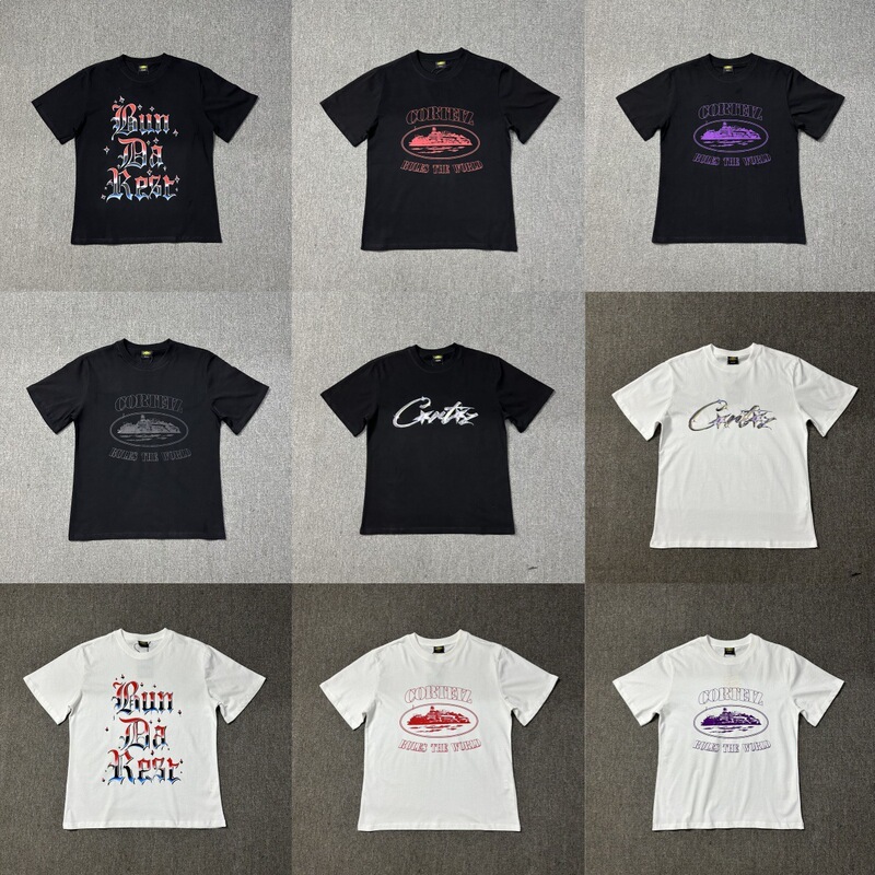 Trendy American-Style Alcatraz Series T-Shirt with Short Sleeves and Letter Logo Print, Corteiz Fashion Short-Sleeve Trendy T-Shirt