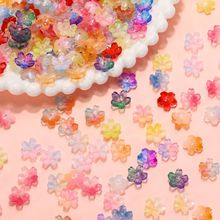 10mm彩色渐变立体樱花琉璃花瓣串珠散珠 手工diy古风发簪头饰材料