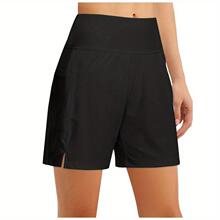Women's 5 Inch High Waist Swim Board Shorts with Liner and