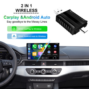 New Two-In-One Wireless Carplay Adapter Wired to Wireless Android Auto Adapter