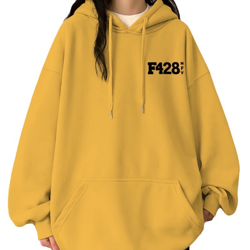 Plus Size 1.0-150kg Hooded Thin Sweatshirt For Women, New Autumn And Winter Printed Loose Lazy Style Long Sleeve_voghion.com