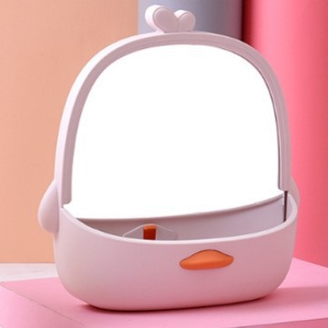 Espejo de maquillaje de dibujos animados de plástico dormitorio de estudiantes de escritorio espejo de vestir doméstico colgar se puede erigir espejo de maquillaje de alta definición