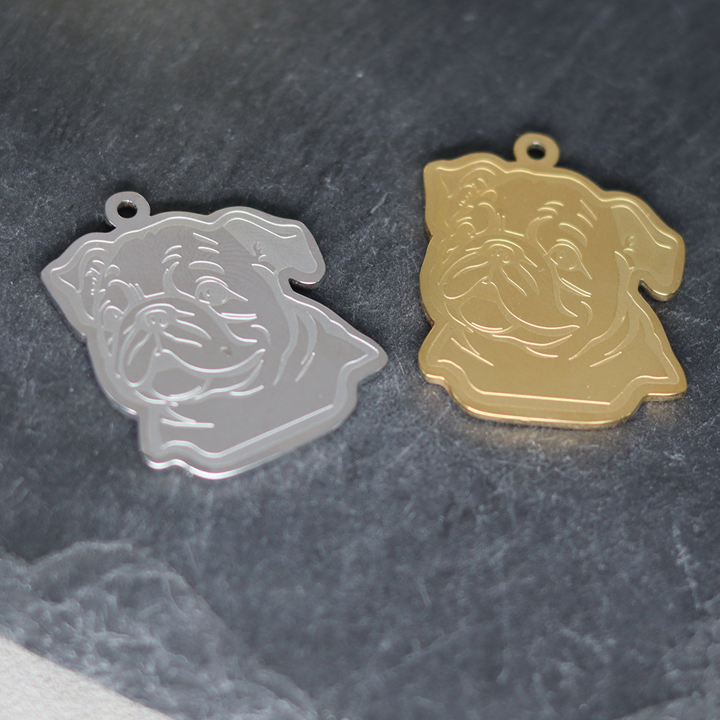 304 Stainless Steel Material 1 Piece 2.3*2.9cm 304 Stainless Steel Dog Pendant