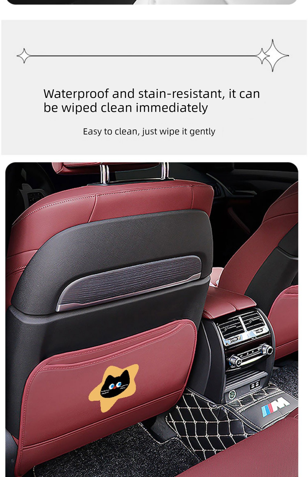 Cute Star Cat Car Seat Rear Anti-Kick Pad 25 New Original Anti-Kick Pad Rear Anti-Fouling Rear Anti-Kick Pad