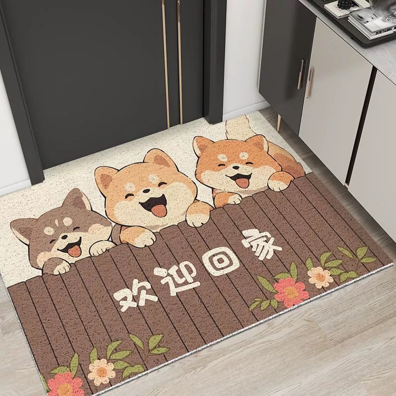 卡通入户门丝圈地垫门口耐磨可冲洗家用地毯入户门玄关门垫可裁剪
