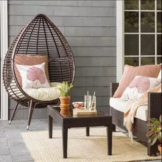 Silla de vid colgante azul balcón doméstico sala de estar patio columpio suelo perezoso ocio sofá silla creativo nido de pájaros cesta colgante