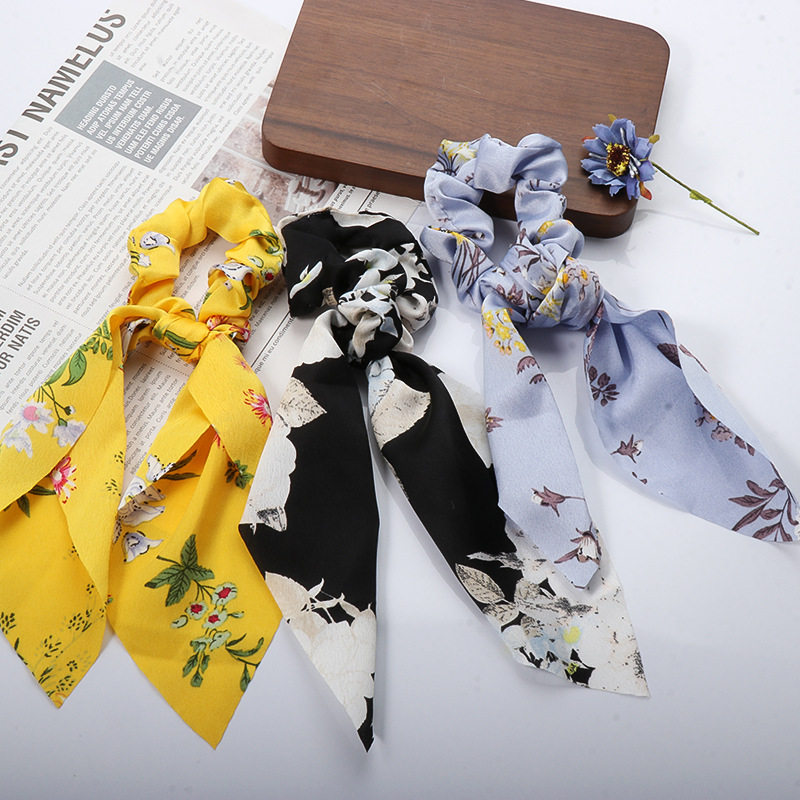 Korean Fashion Printing Ribbon Hair Scrunchies  Wholesale display picture 16