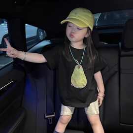 幼儿园小童女童宝宝夏季纯棉短袖T恤儿童夏季休闲百搭水果上衣潮