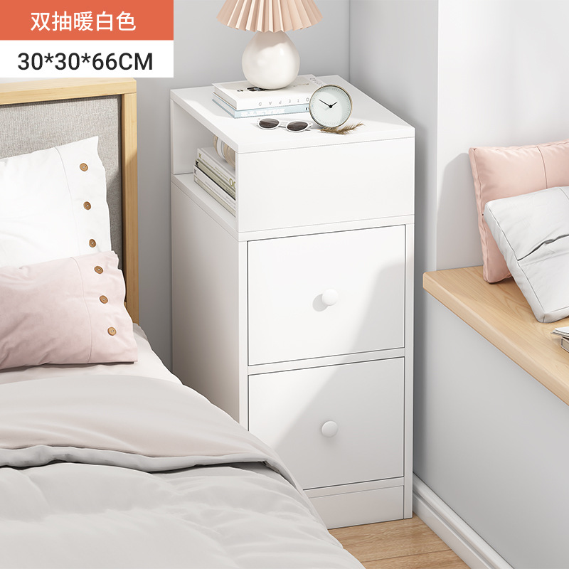 Mesita de noche simple moderno gabinete de almacenamiento doméstico simple dormitorio estrecho mesita de noche pequeño Gabinete armario estante
